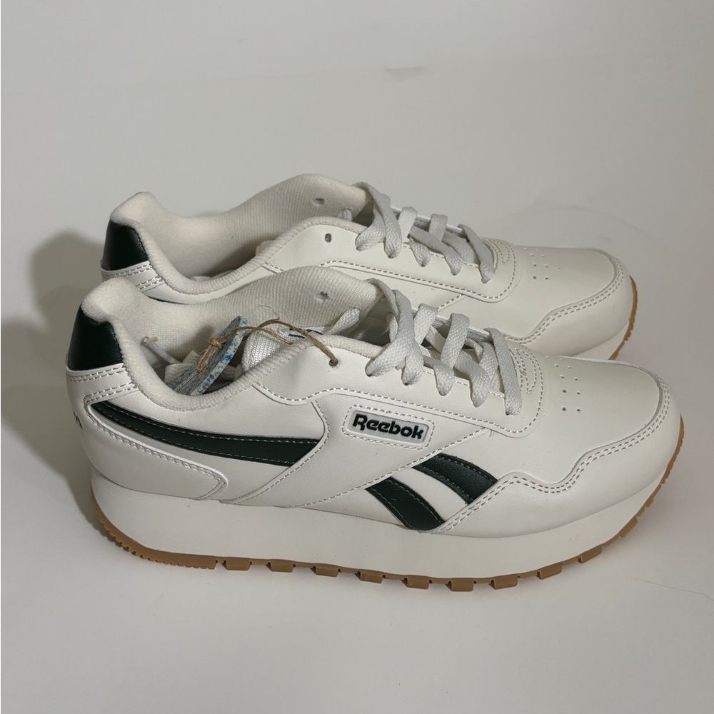 Reebok Harman Run Double Shoes Womens Classic White and Green Sneakers 7.5 - Picture 3 of 12